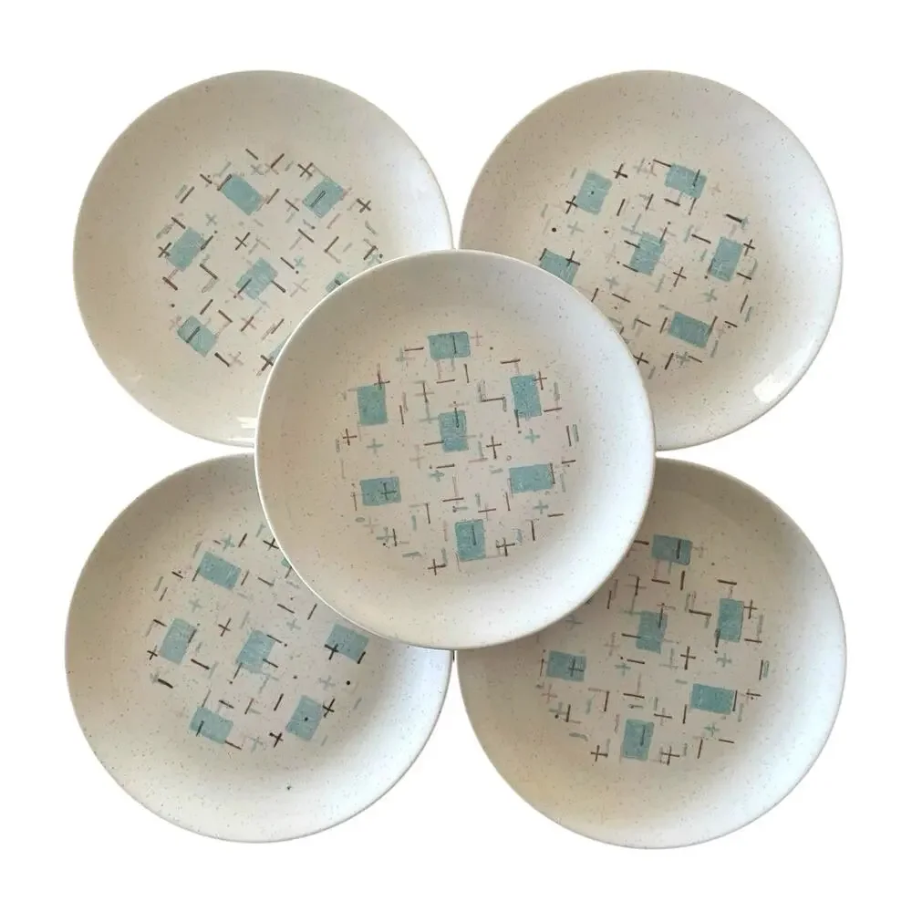 Vintage Vernonware Heavenly Days 7.5in Salad Dessert Plates Set of 5